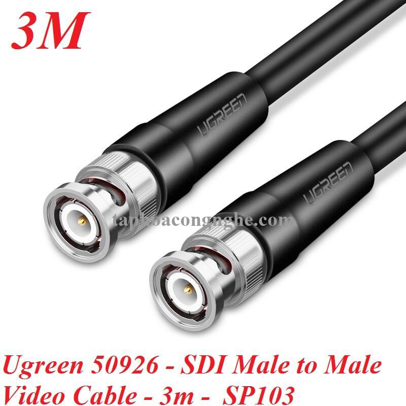 Ugreen 50926 3M màu Đen Cáp 2 đầu SDI cho máy quay + Camera cao cấp SP103 30050926